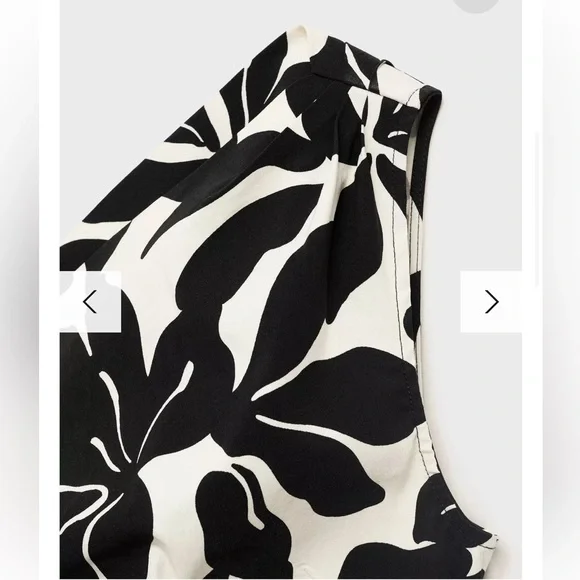 Mango Knot Floral One Shoulder Mini Dress in Black & White - Picture 5 of 7